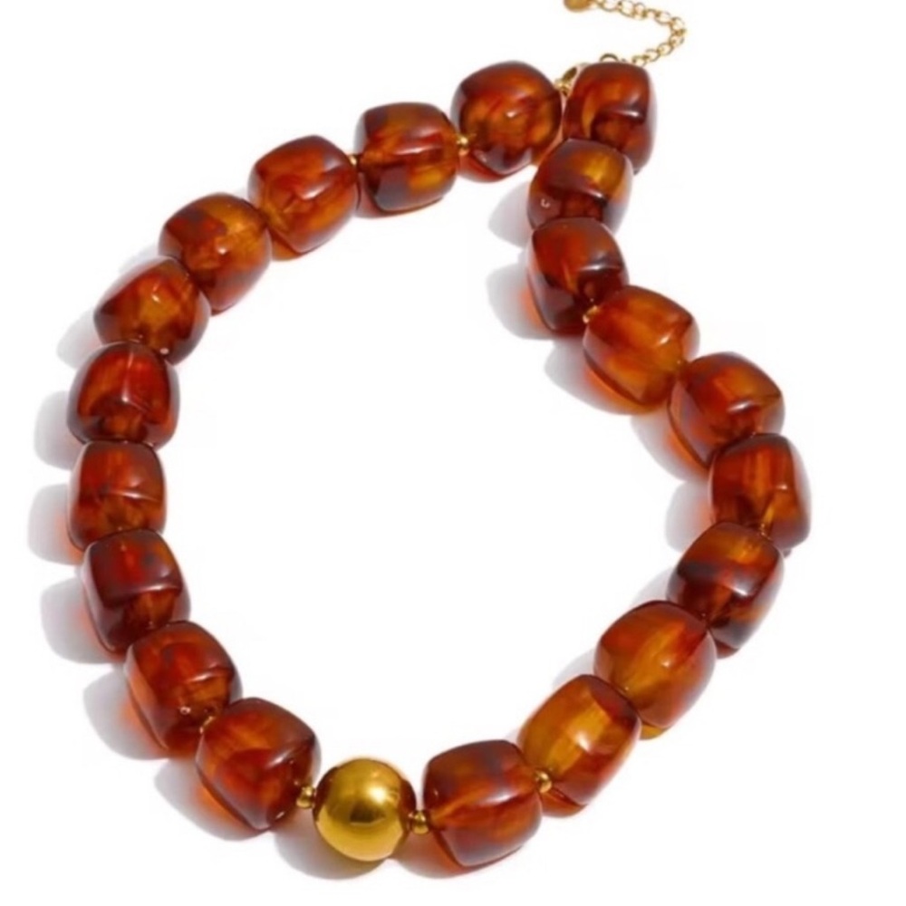 New! Amber Everest Beaded Necklace